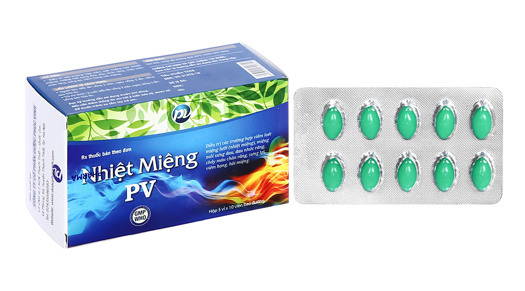 Nhiệt Miệng PV trị nhiệt miệng, hôi miệng (5 vỉ x 10 viên)