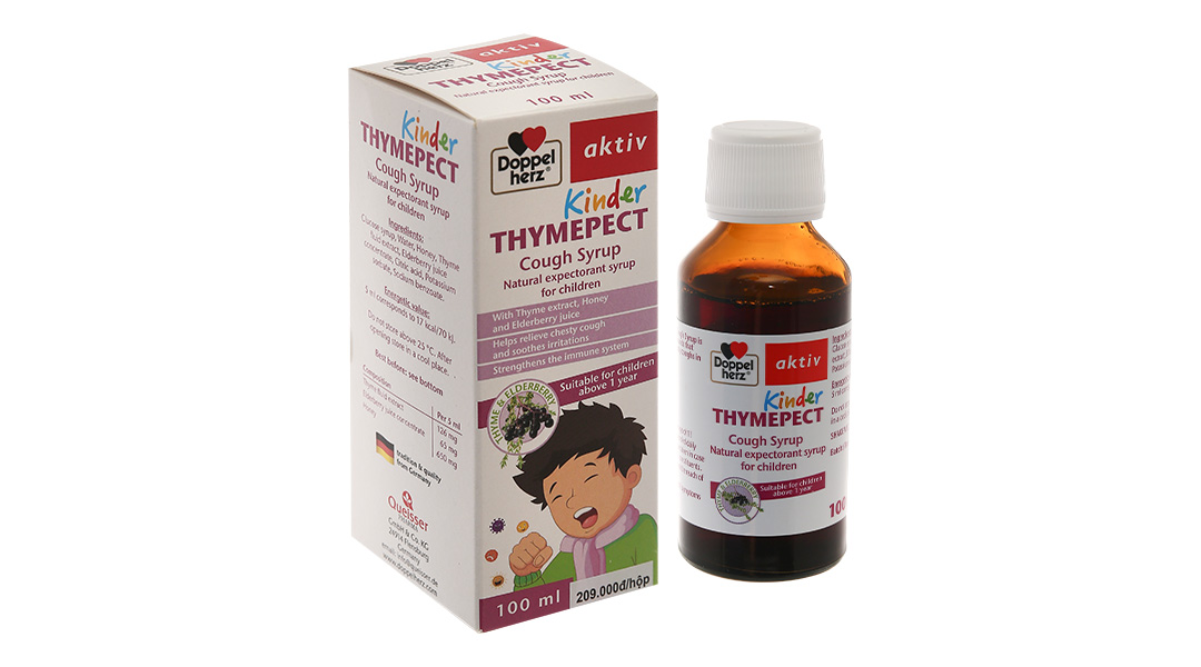 Siro Doppelherz Aktiv Kinder Thymepect hỗ trợ giảm ho chai 100ml