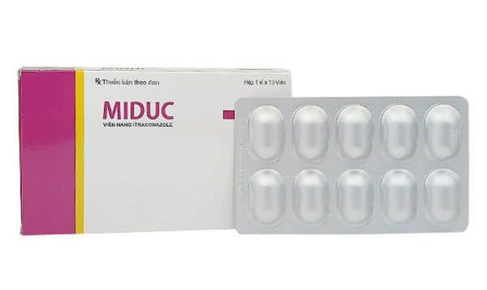 Thuốc kháng nấm Miduc hộp 10 viên