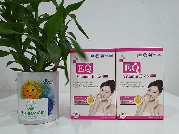 EQ Vitamin E đỏ 400. Bổ sung vitamin E cho cơ thể, hỗ trợ tăng cường chống oxy hóa. Giúp hạn chế lão hóa da, làm đẹp da.