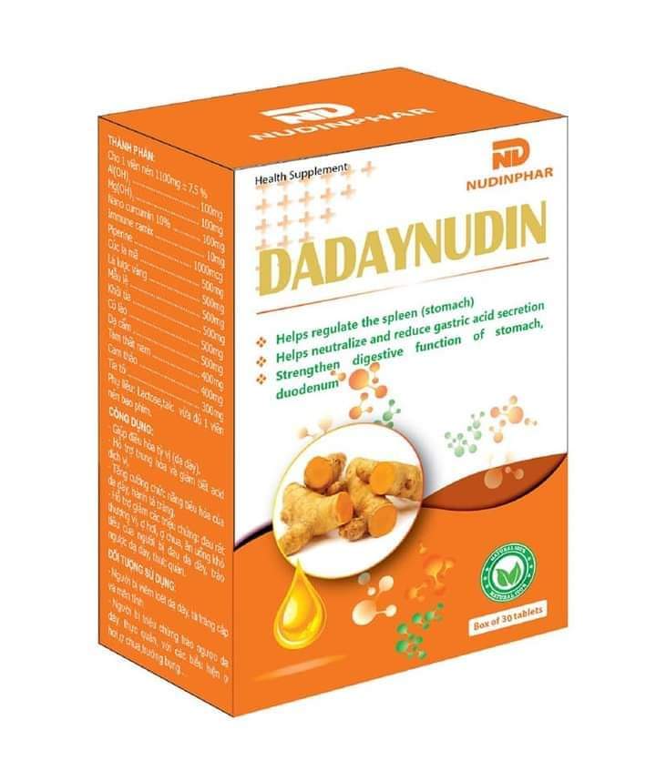 BẢO VỆ DẠ DÀY DADAYNUDIN. Hỗ rợ giảm tiết acid dịch vị và bảo vệ niêm mạc dạ dày.