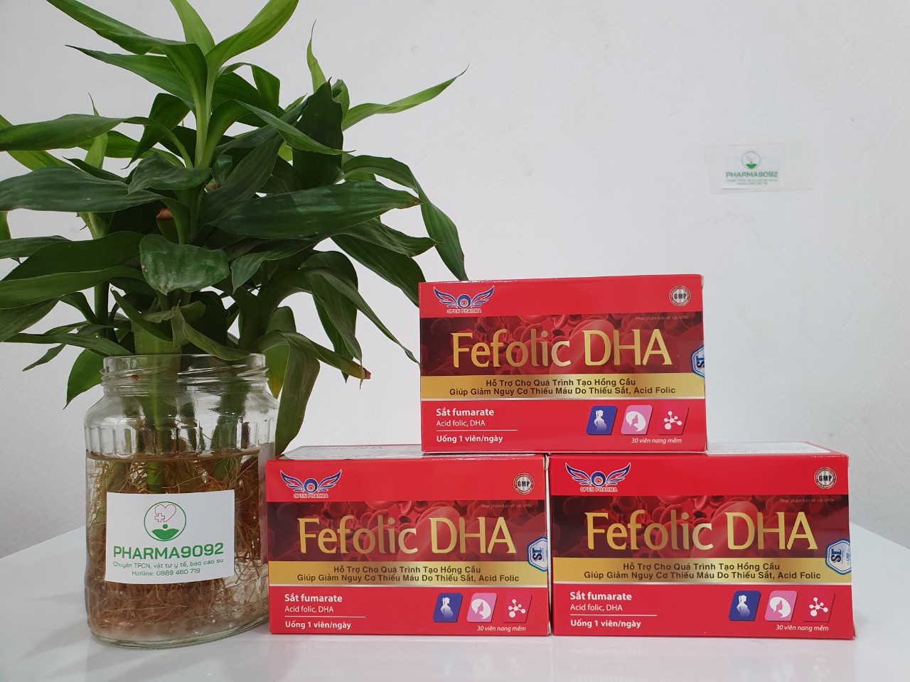 BỔ MÁU FEFOLIC DHA. Bổ sung sắt, acid folic cho cơ thể. Hỗ trợ cho quá trình tạo hồng cầu, giúp giảm nguy cơ thiếu máu do thiếu sắt, acid folic.