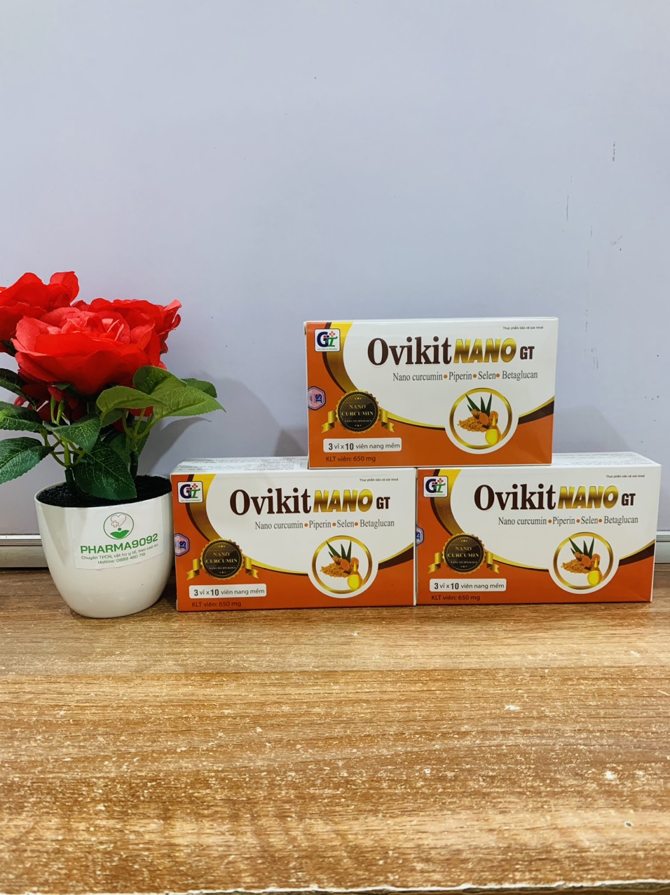 OVIKIT NANO GT (Viên uống dạ dày nghệ Nano Giảm Acid dịch vị,Giảm triệu chứng viêm loét, tá tràng)