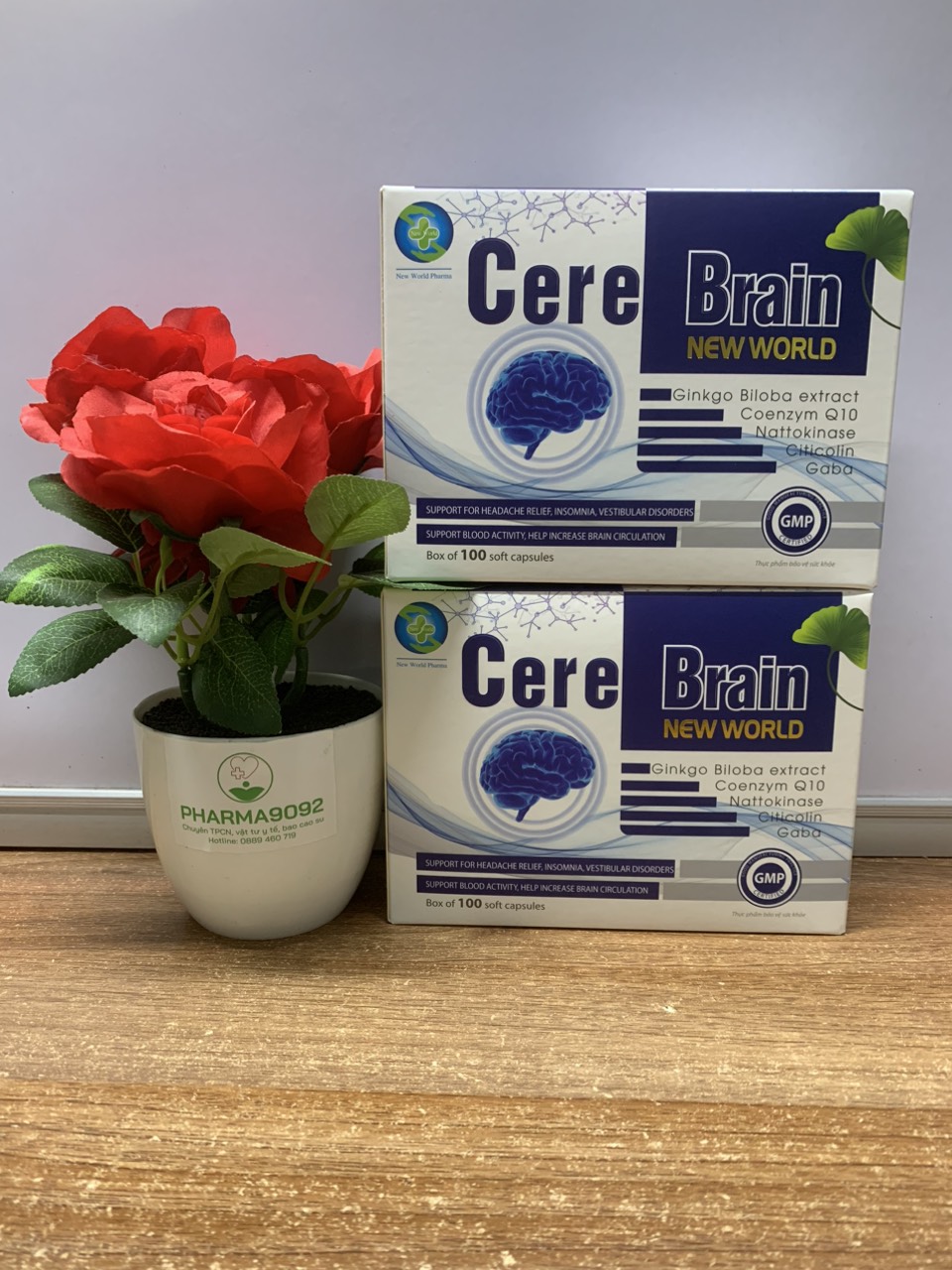 Cere Brain new world (Hộp 100 viên). Hỗ trợ hoạt huyết dưỡng não, giúp tăng lưu thông máu não, cải thiện rối loạn tiền đình, thiểu năng tuần hoàn não.