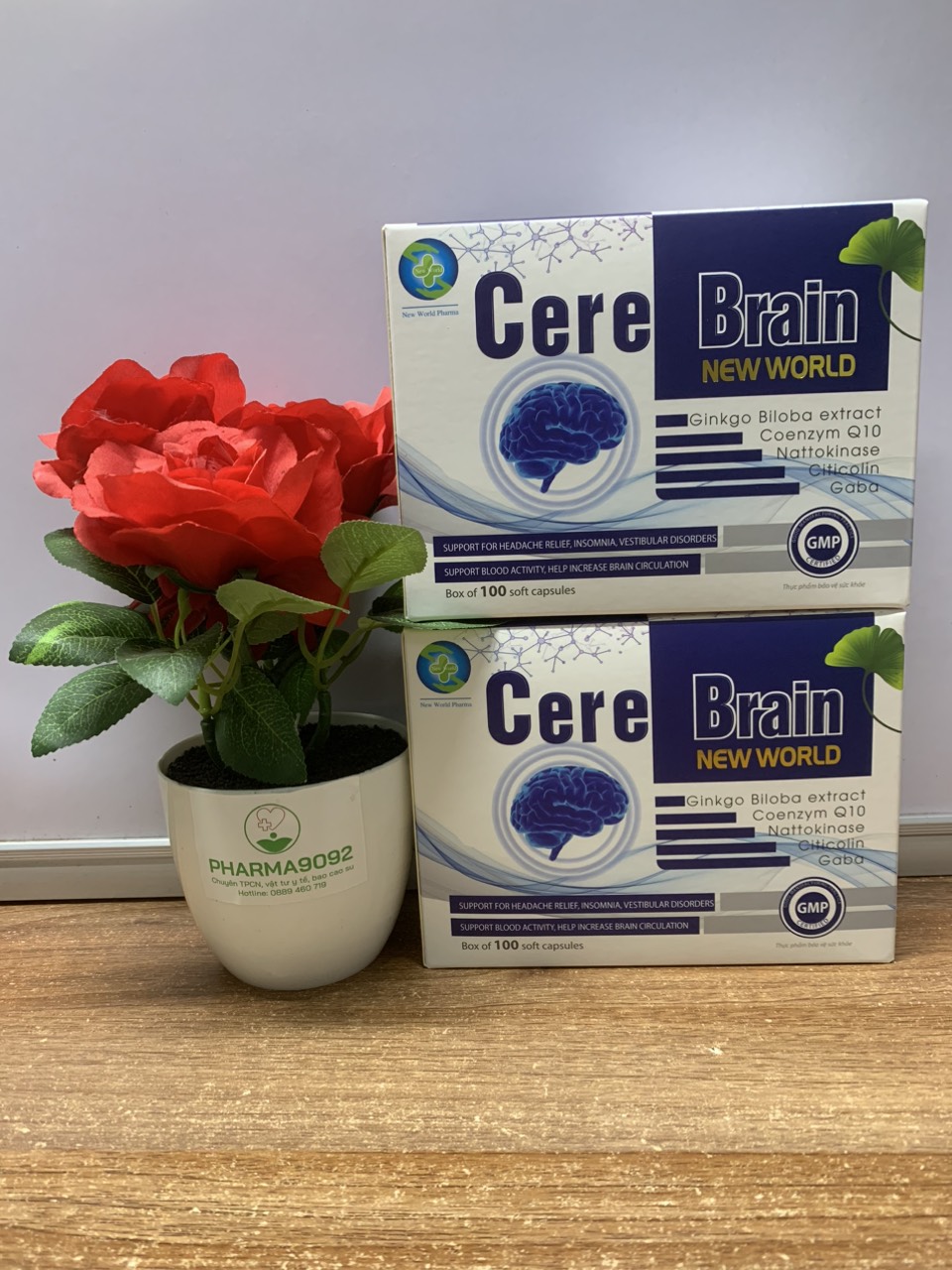 Cere Brain new world (Hộp 100 viên). Hỗ trợ hoạt huyết dưỡng não, giúp tăng lưu thông máu não, cải thiện rối loạn tiền đình, thiểu năng tuần hoàn não.