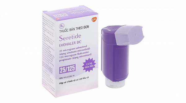 Thuốc xịt khí dung Seretide Evohaler DC 25/125mcg trị hen suyễn bình 120 liều xịt