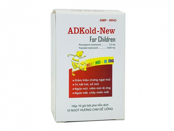 Thuốc cảm cúm ADKold-New hộp 10 gói x 1,5g