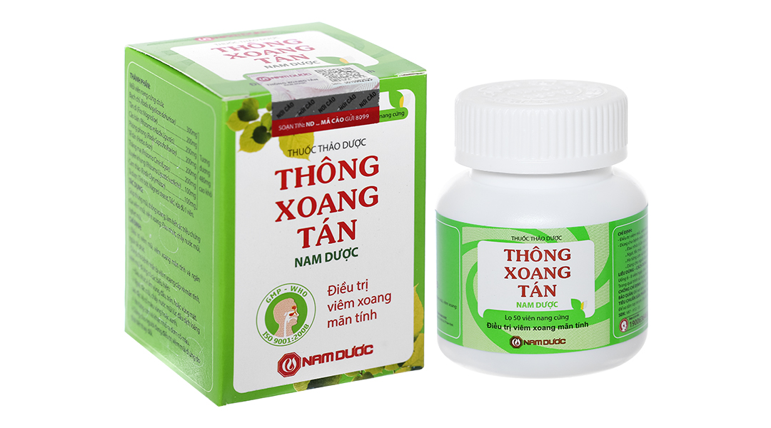 Thông Xoang Tán Nam Dược ngăn ngừa, trị viêm mũi, viêm xoang mạn tính lọ 50 viên