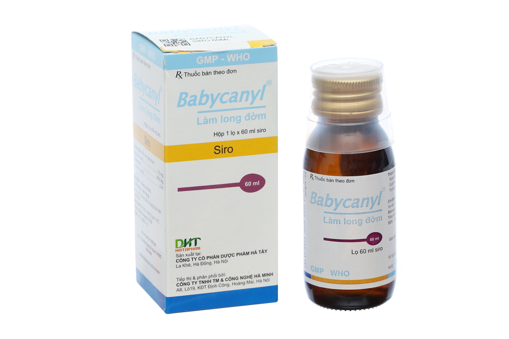 Siro Babycanyl trị ho do hen suyễn, viêm phế quản chai 60ml