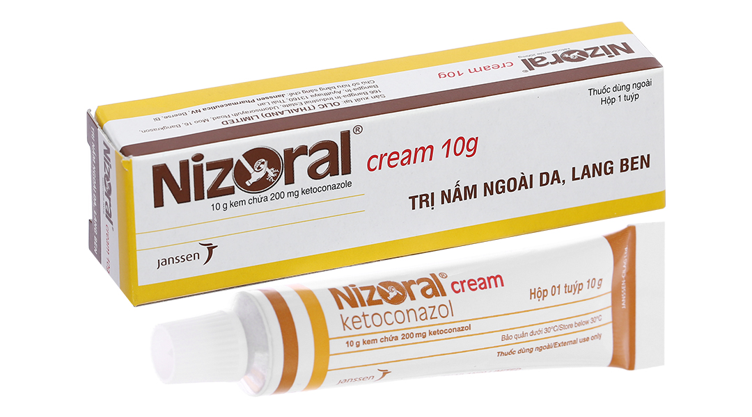 Nizoral Cream trị nấm ngoài da, viêm da tiết bã tuýp 10g