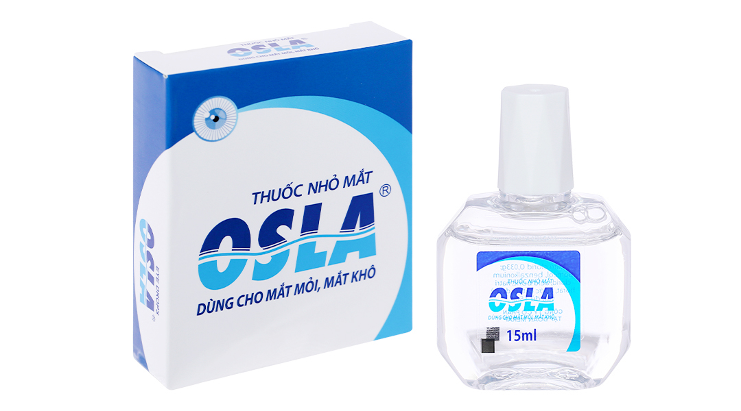 Dung dịch nhỏ mắt Osla rửa mát, trị ngứa mắt, mỏi mắt, khô rát mắt lọ 15ml