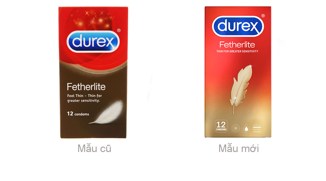 Bao cao su Durex Fetherlite siêu mỏng, tăng khoái cảm 52mm hộp 12 cái