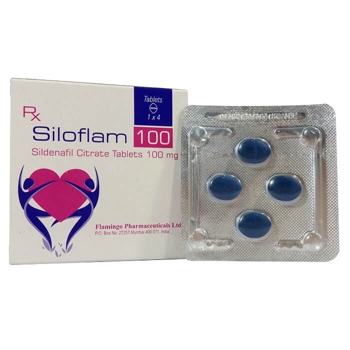 Thuốc cường dương Siloflam 100mg, Hộp 4 viên