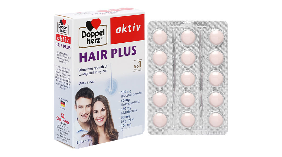 Doppelherz Aktiv Hair Plus giảm rụng tóc, giúp tóc chắc khỏe