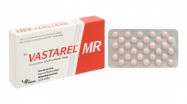 Vastarel MR 35mg kết hợp với các thuốc khác để trị đau thắt ngực (2 vỉ x 30 viên)