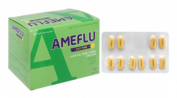Ameflu Daytime trị các triệu chứng cảm cúm, cảm lạnh (10 vỉ x 10 viên)