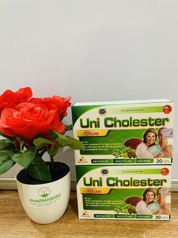 UNI CHOLESTER PLUS. Hỗ trợ giảm cholesterol và triglyxeride máu, -Hỗ trợ hạn chế nguy cơ xơ vữa động mạch do cholesterol máu cao.