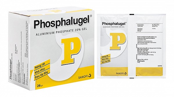 Hỗn dịch uống Phosphalugel 20% giảm độ axit của dạ dày