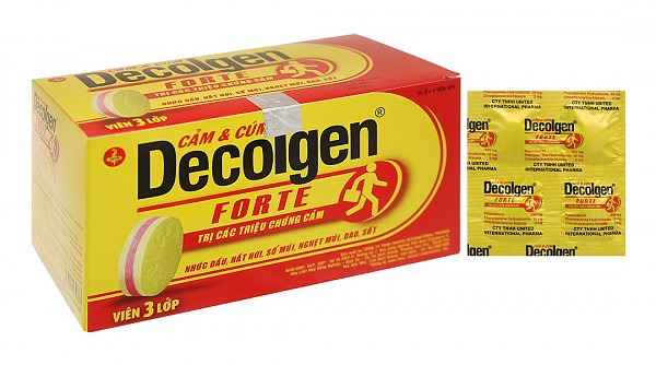 Decolgen Forte trị các triệu chứng cảm thông thường, viêm mũi dị ứng (25 vỉ x 4 viên)