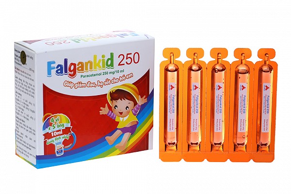 Dung dịch uống Falgankid 250mg giảm đau, hạ sốt (20 ống x 10ml)