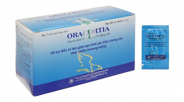 Thuốc mỡ Oracortia 0.1% trị viêm nhiễm khoang miệng (50 túi nhôm x 1g)