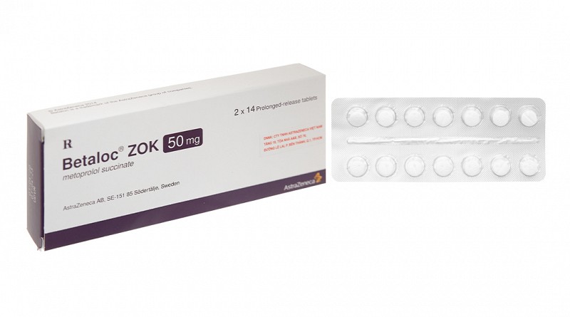 Betaloc ZOK 50mg trị tăng huyết áp, đau thắt ngực
