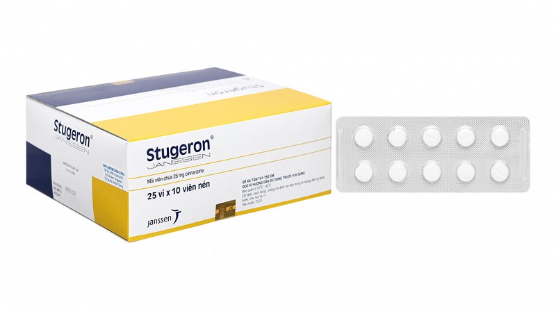 Stugeron 25mg trị rối loạn tuần hoàn não, say tàu xe