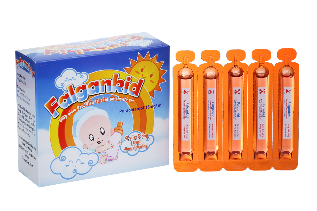 Dung dịch uống Falgankid 16mg/ml giảm đau, hạ sốt (20 ống x 10ml)