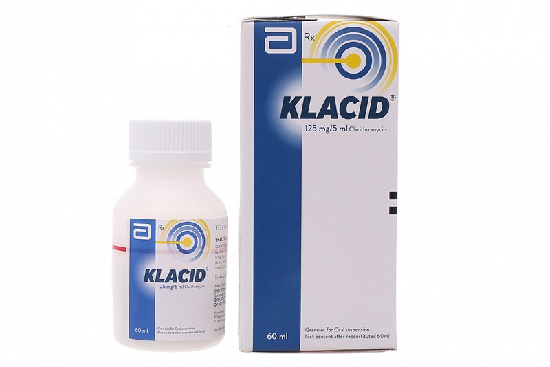 Cốm pha hỗn dịch uống Klacid 125mg/5ml trị nhiễm khuẩn chai 60ml