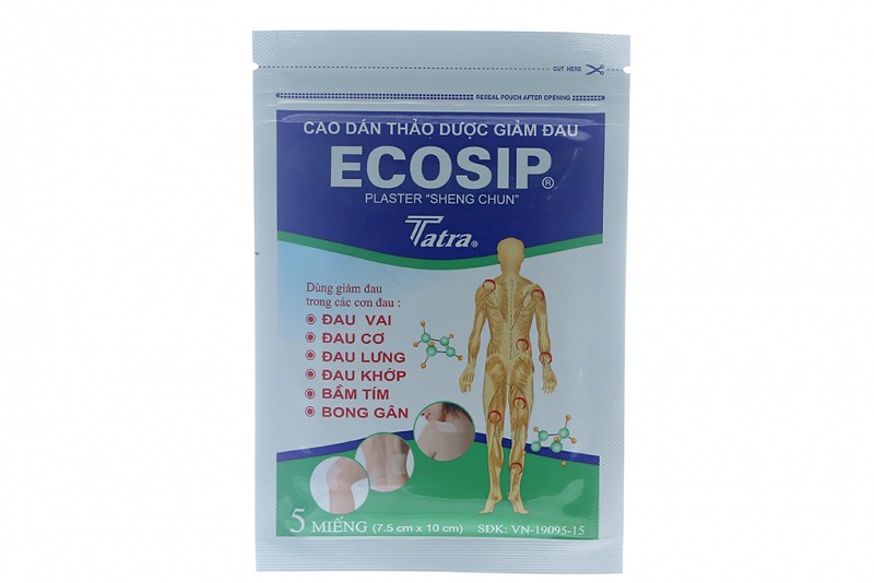 Cao dán Ecosip Cool giảm đau cơ xương khớp gói 5 miếng